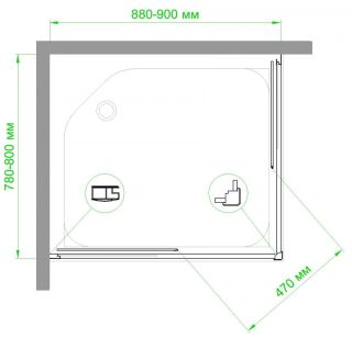 Душевой уголок Royal Bath HPD 90x80см хром RB8090HPD-T-CH